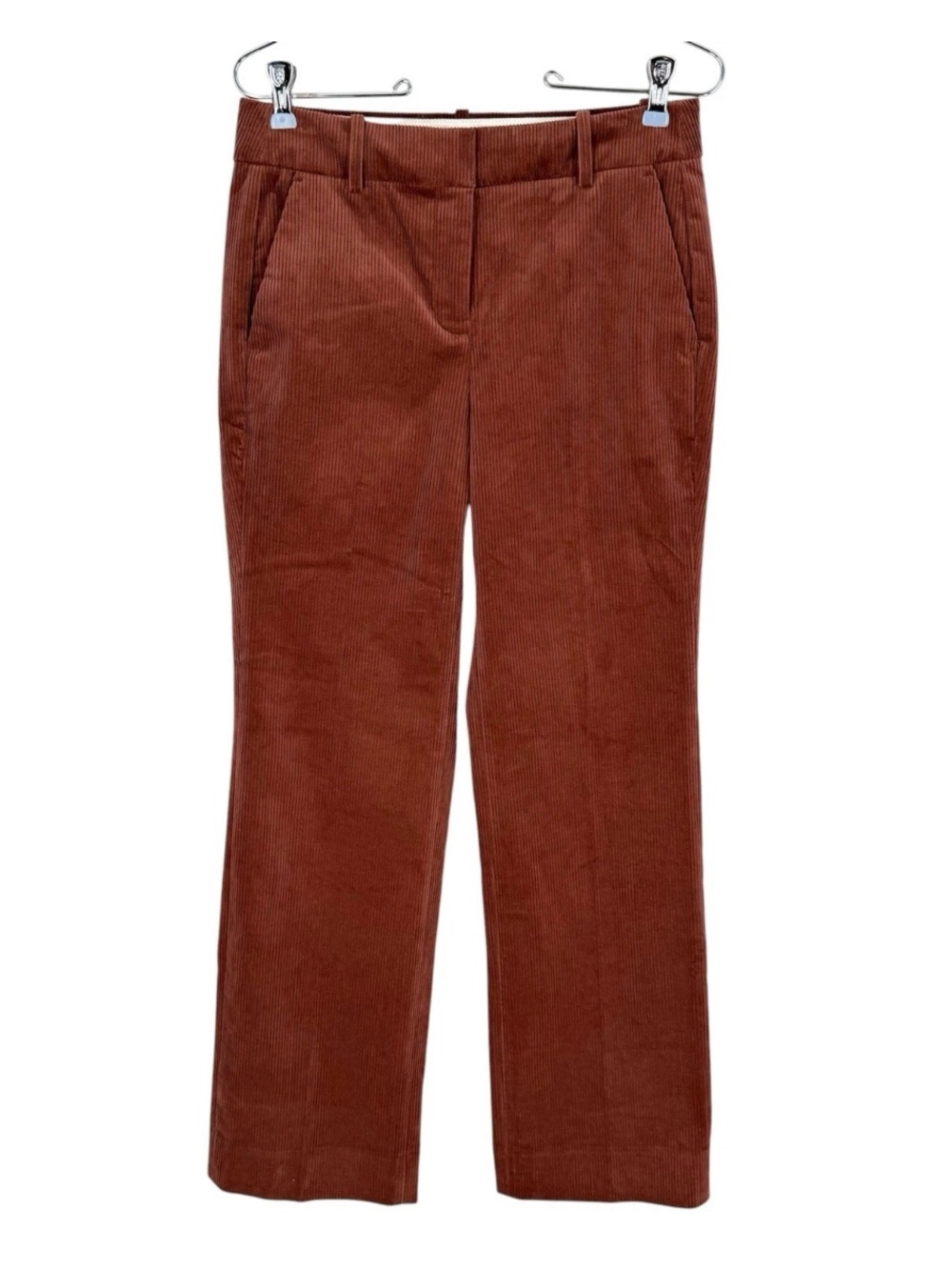 J Crew Corduroy Pants Womens Size 2P Sable Brown Stretch Cotton 28.5in Inseam